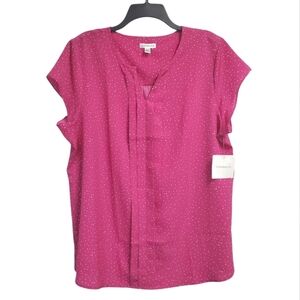 NWT Croft & Barrow Women's Polka-Dot Top Size XXL